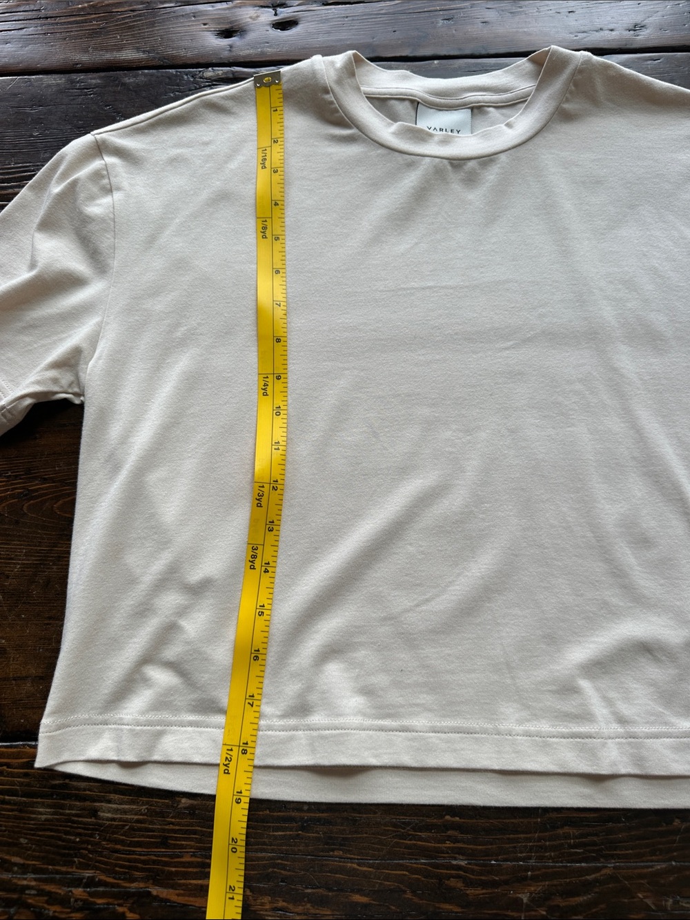 Varley Boxy Cropped Tee in Light Beige Size XS - Picture 6 of 9